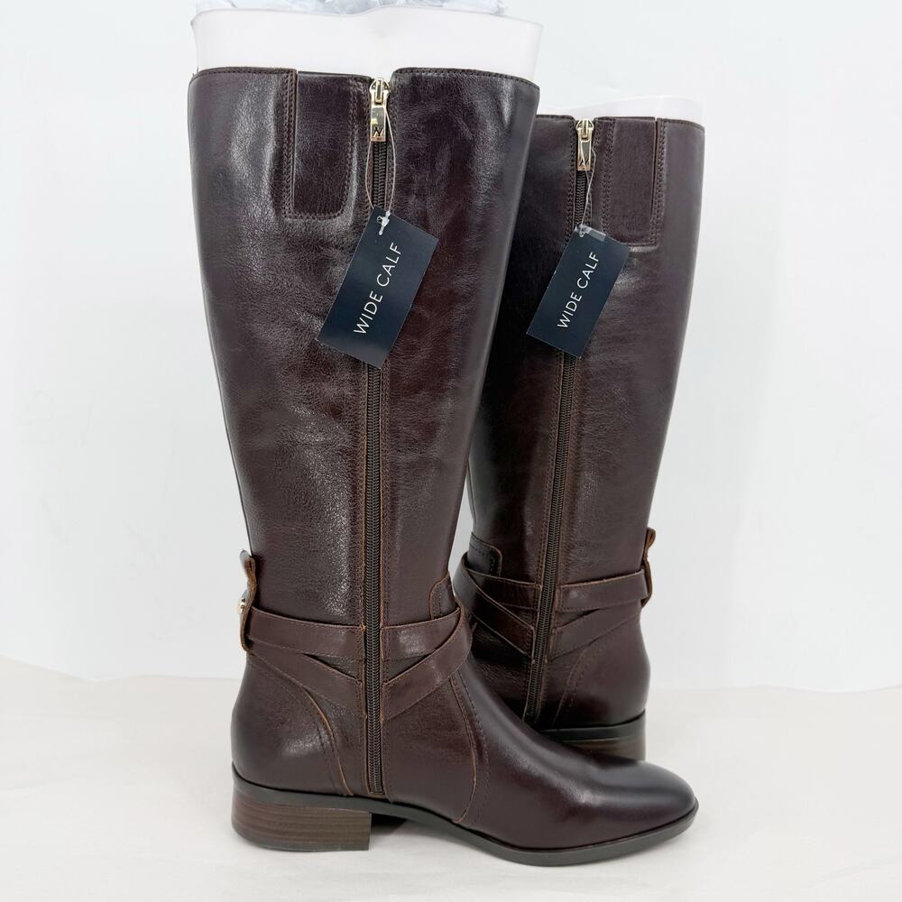 Naturalizer Womens Rena Knee High Boot 10 Wide Wide Calf Brown Leather NIB - Picture 4 of 11